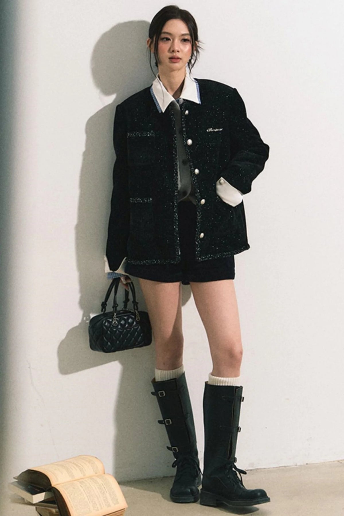 Fake Layered Shirt Sweater