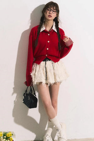 Fake Layered Shirt Sweater