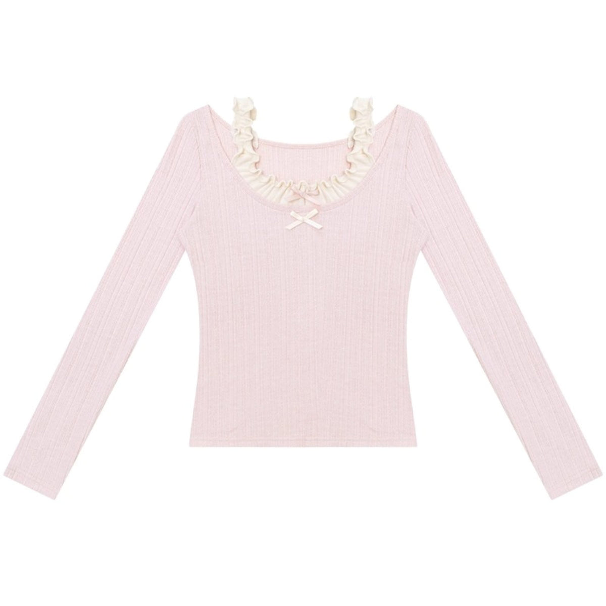 Fake Two Bow Halterneck Top