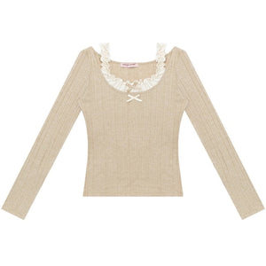 Fake Two Bow Halterneck Top