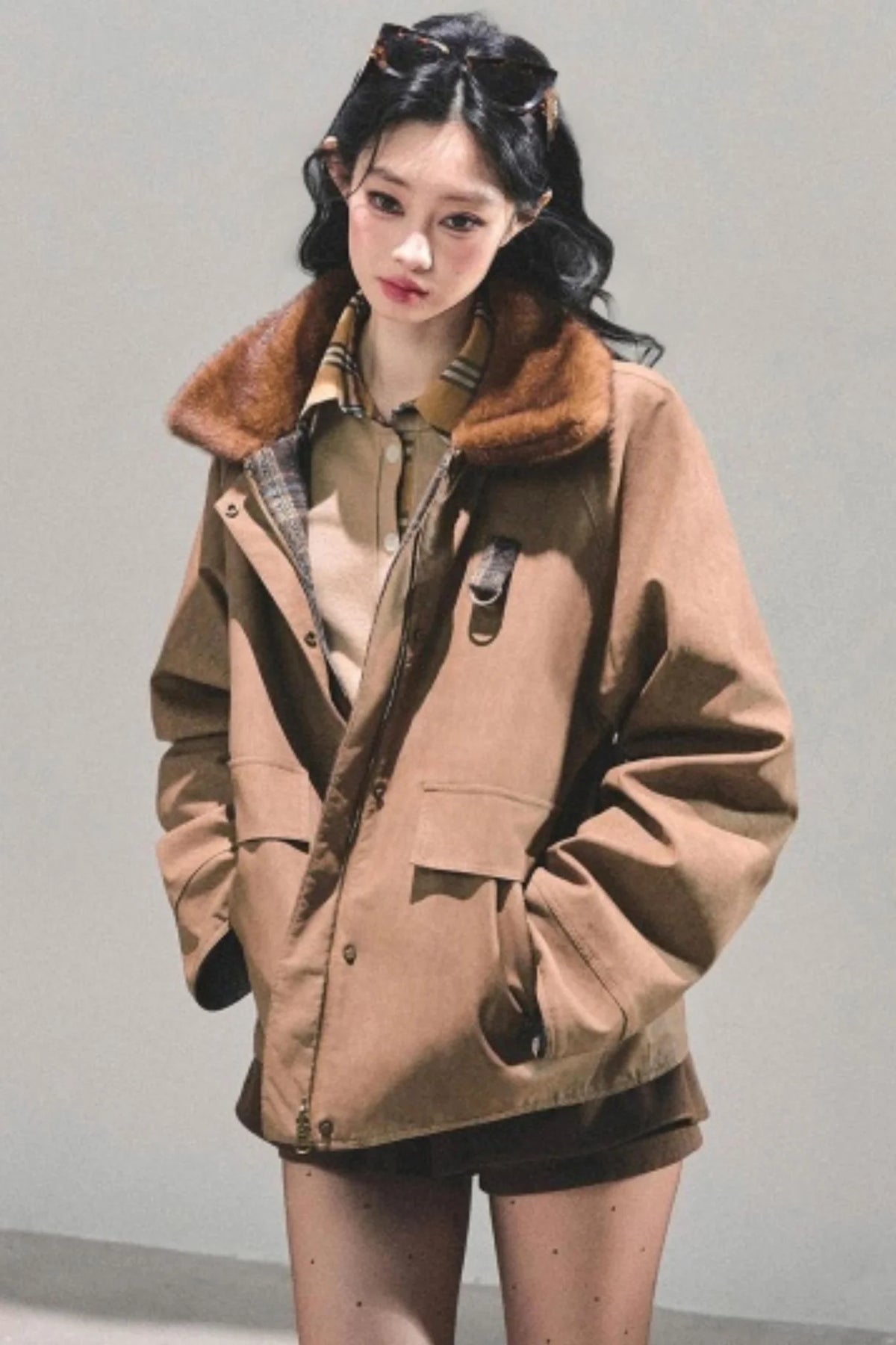 Fake Two Korean Long-Sleeve Knit Top