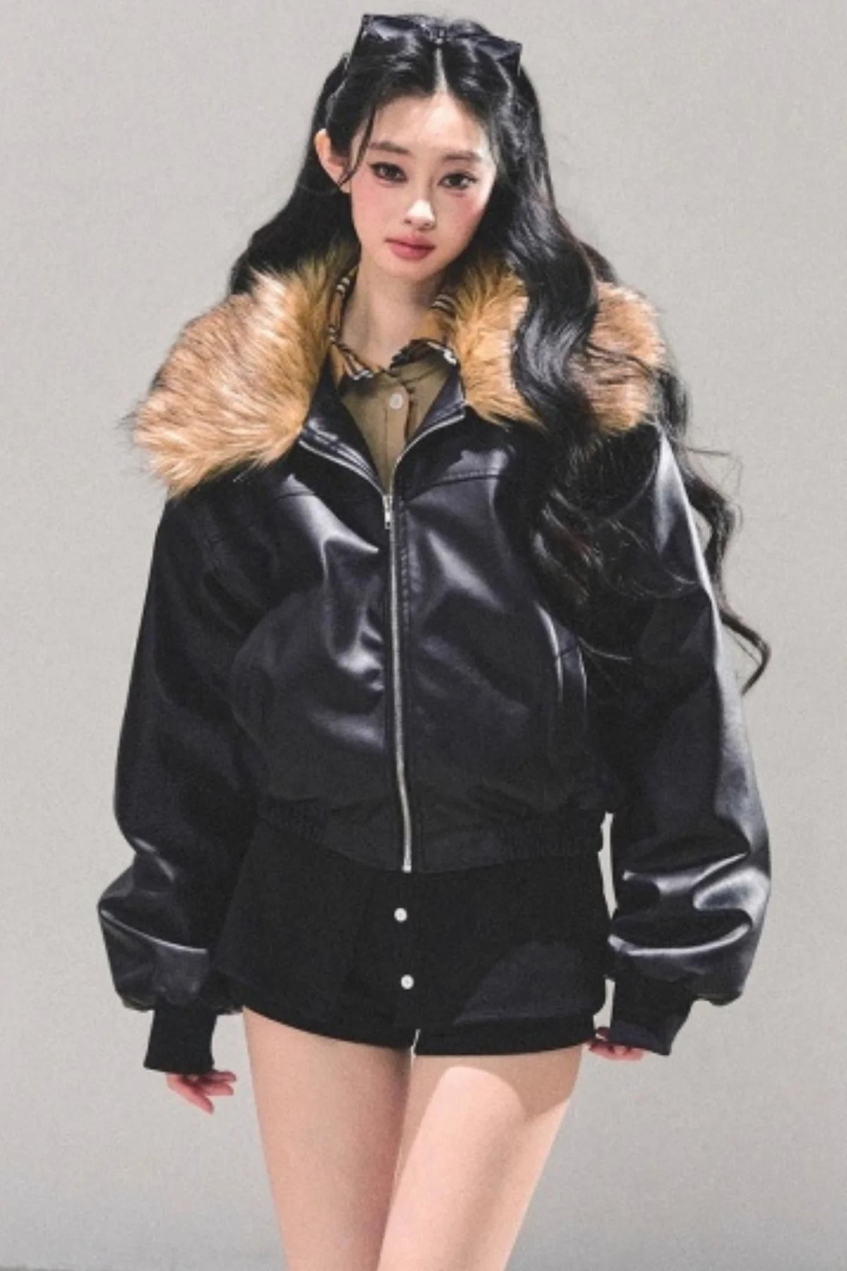 Fake Two Korean Long-Sleeve Knit Top