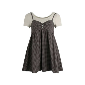 Fake Two-Piece Cotton Top