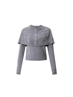 Fake Two Piece Knit Sweater Top