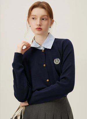 Fake Two-Piece Knitwear Top