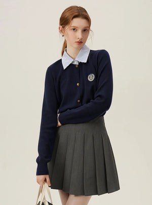 Fake Two-Piece Knitwear Top