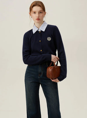 Fake Two-Piece Knitwear Top