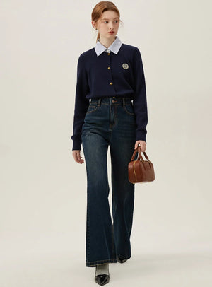 Fake Two-Piece Knitwear Top