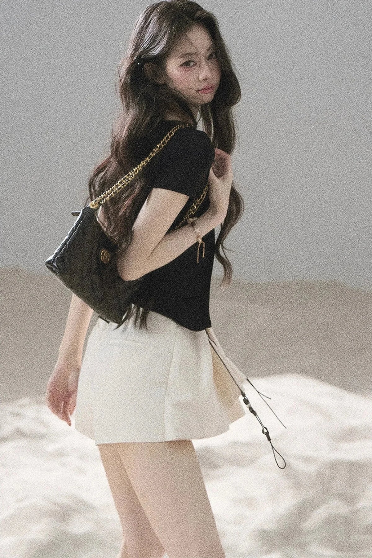 Fake Two-Piece Korean Style Lace Top