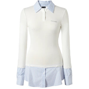 Fake Two-Piece Preppy Knit Sweater