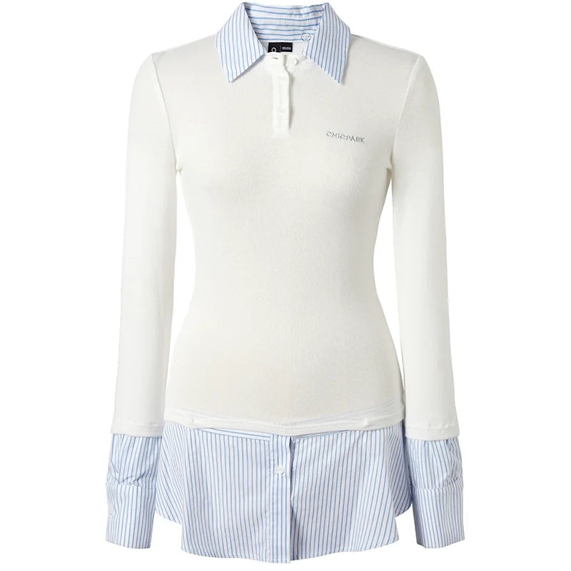 Fake Two-Piece Preppy Knit Sweater