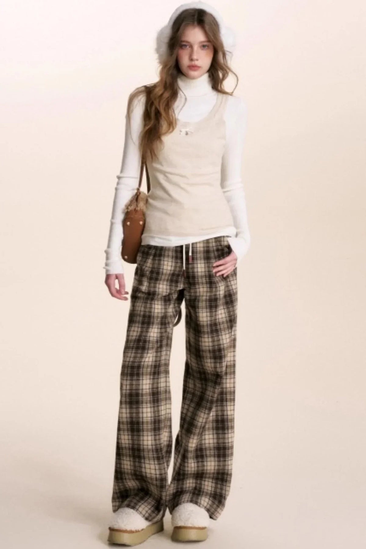 Fake Two-Piece Wool Blend Knit Vest