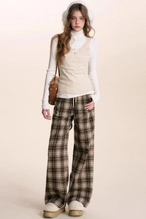 Fake Two-Piece Wool Blend Knit Vest