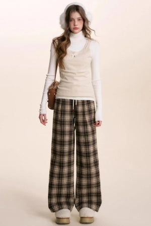 Fake Two-Piece Wool Blend Knit Vest