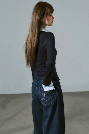 Fake Two Piece Wool Top