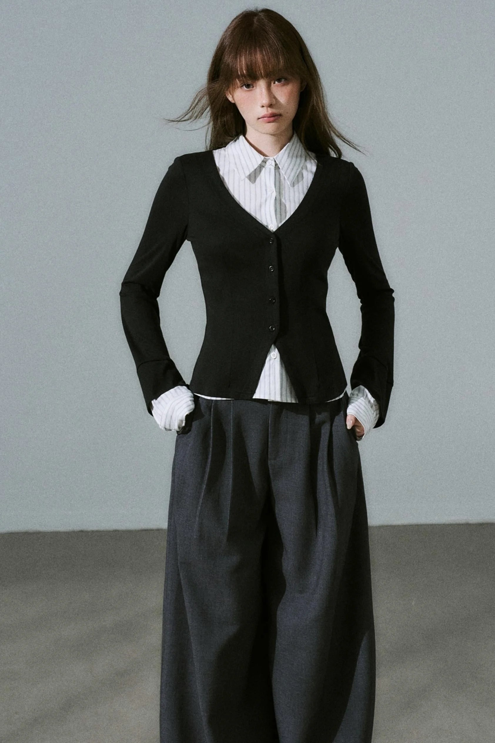 Fake Two Piece Wool Top