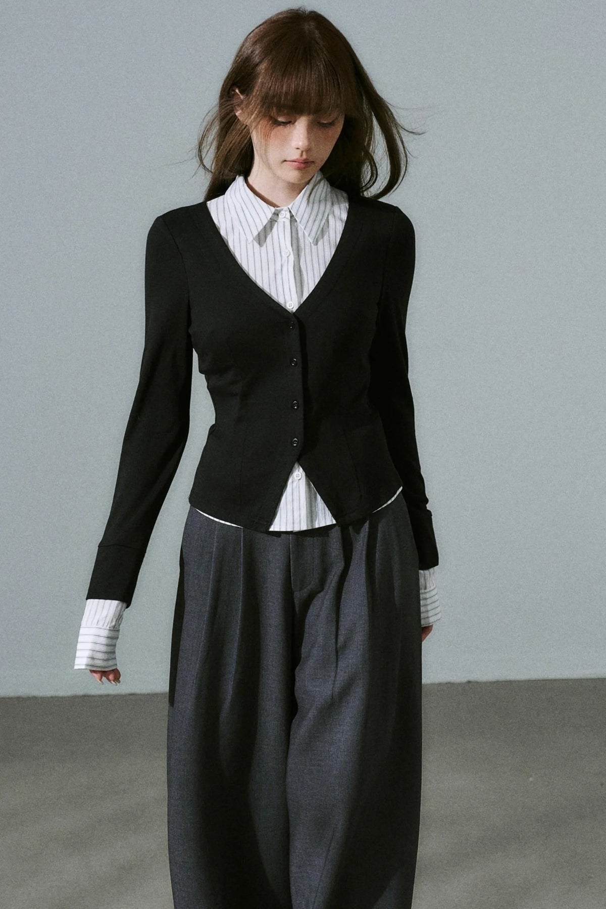 Fake Two Piece Wool Top