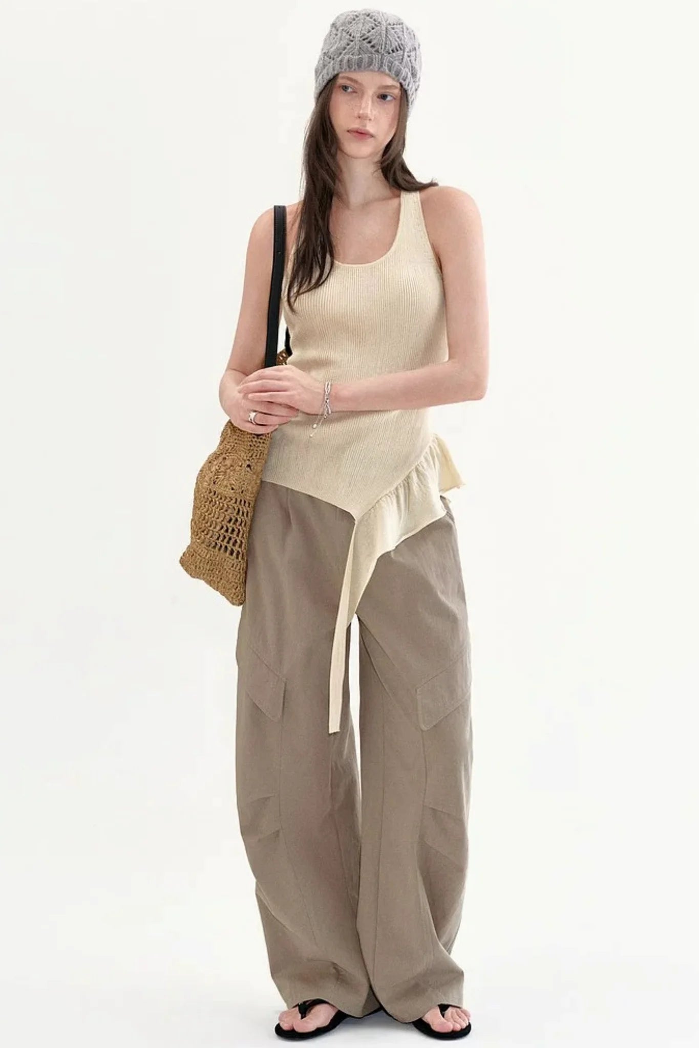 Fano Ruffled Halter Backless Tank