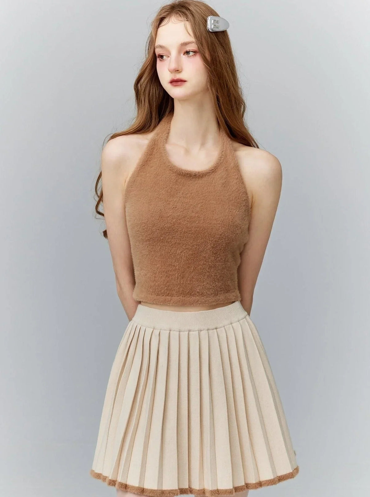 Fantasy Milk knitted three-piece skirt set