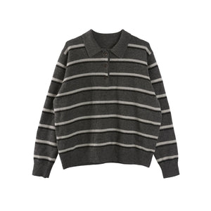 Fashionable Striped Wool Knitted Sweater
