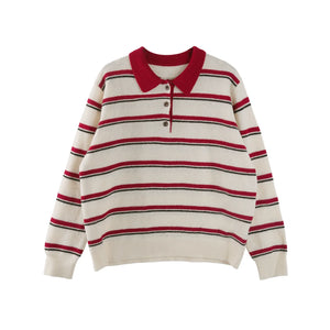 Fashionable Striped Wool Knitted Sweater
