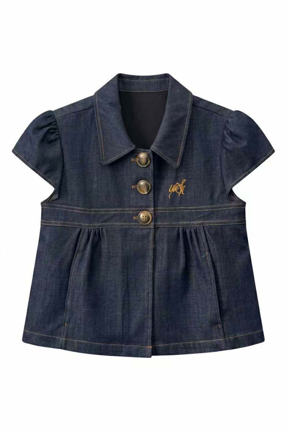 Faux Denim Blouse Set-Up