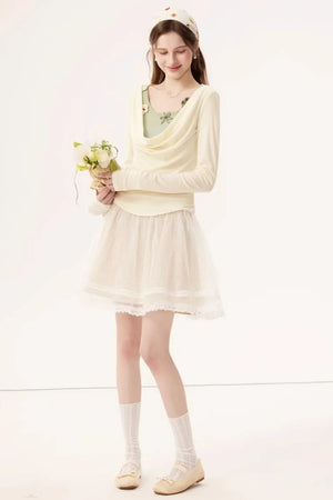 Faux Floral Knitted Top