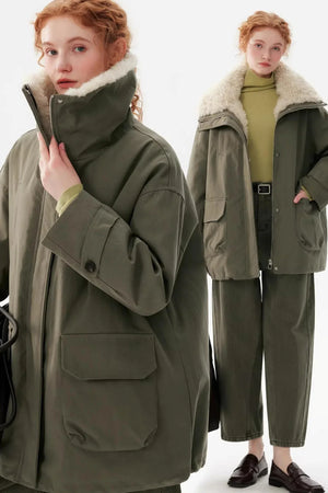 Faux Fur Collar Down Jacket