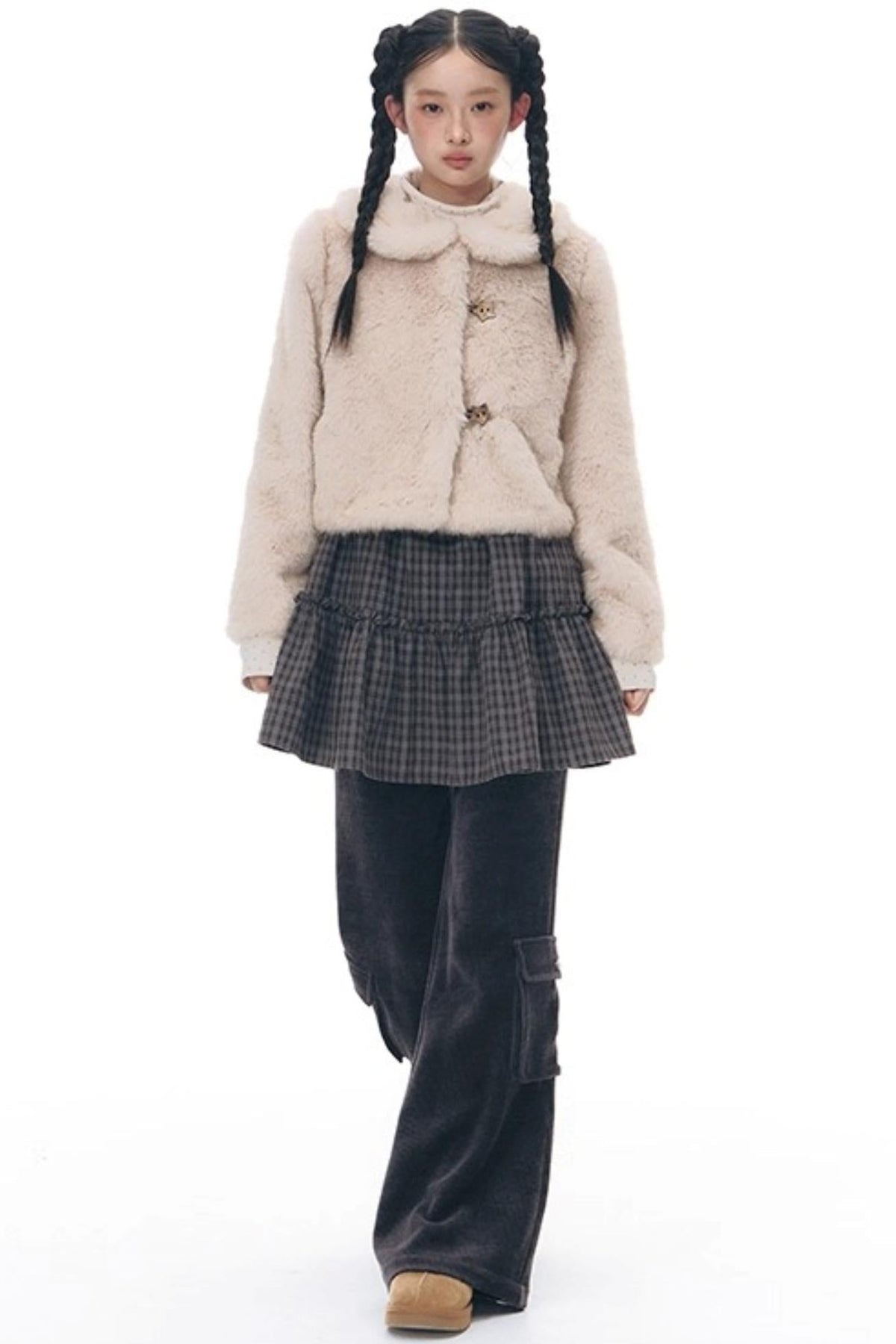 Faux Fur Doll Collar Jacket