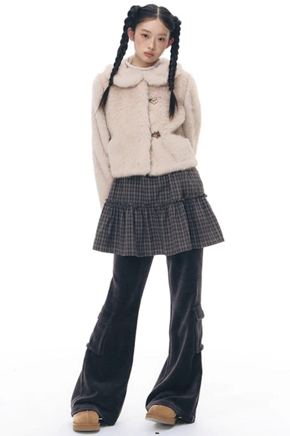 Faux Fur Doll Collar Jacket