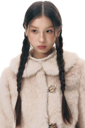 Faux Fur Doll Collar Jacket