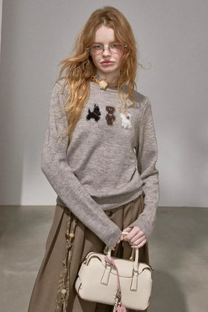 Faux Mink Fur Knit Sweater