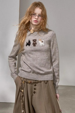 Faux Mink Fur Knit Sweater