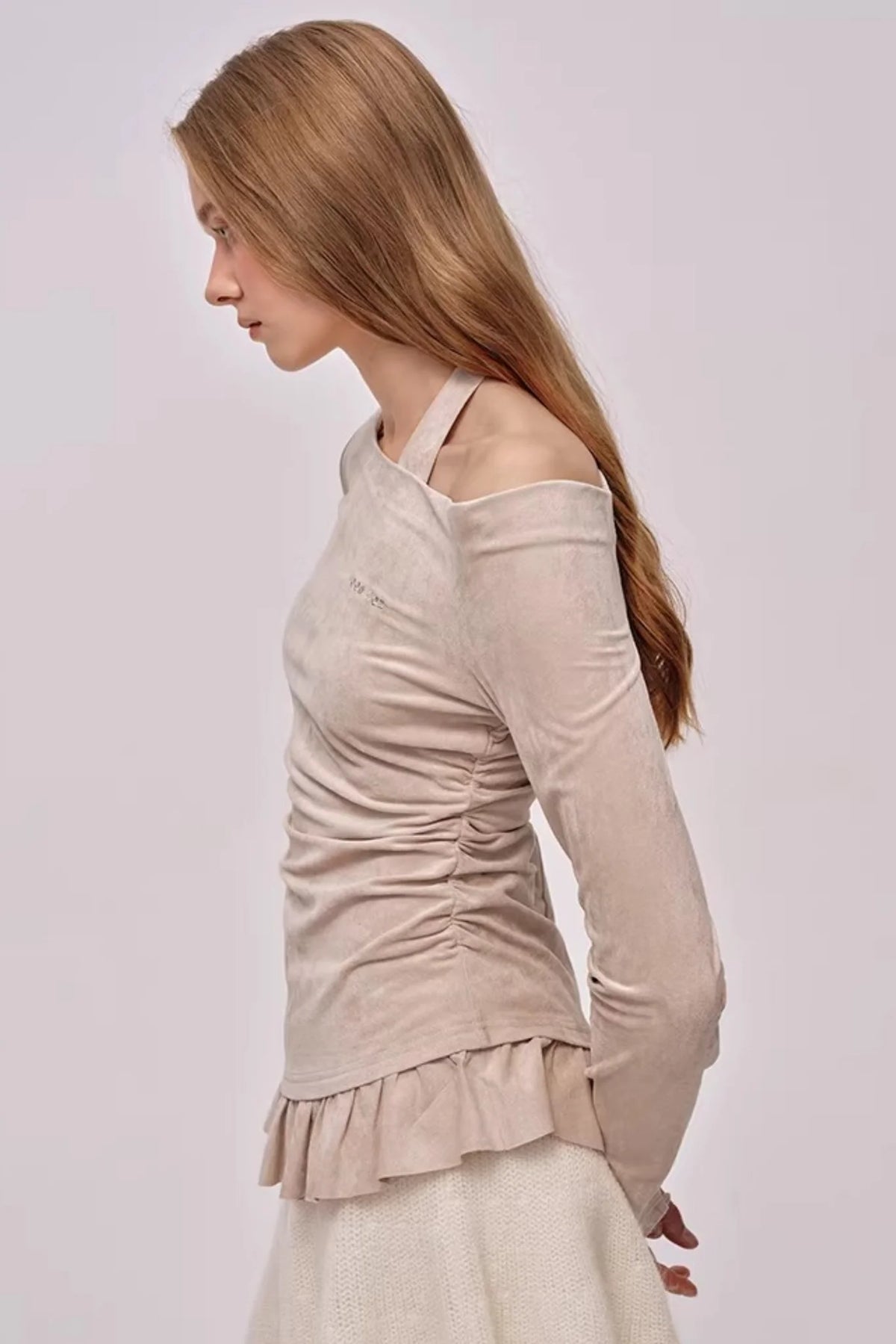 Faux Suede Pleated Dress