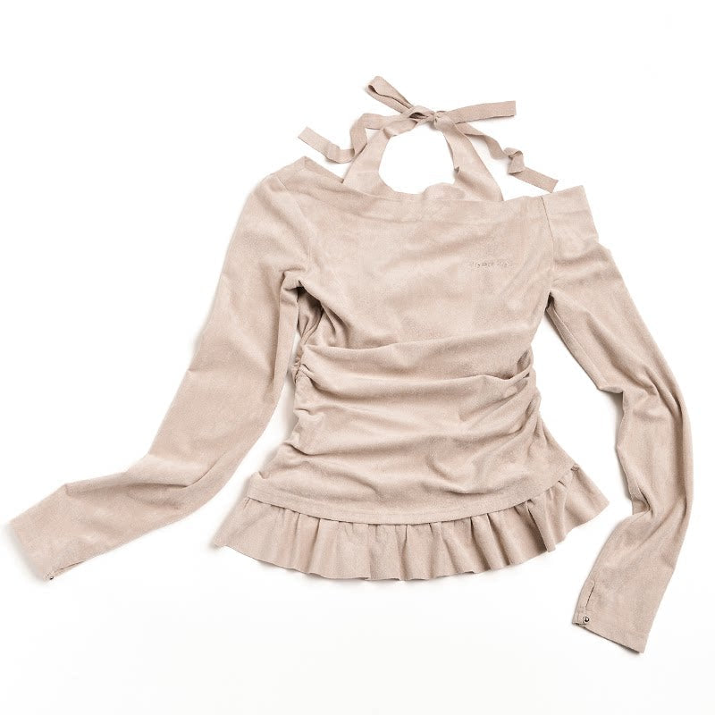 Faux Suede Pleated Dress