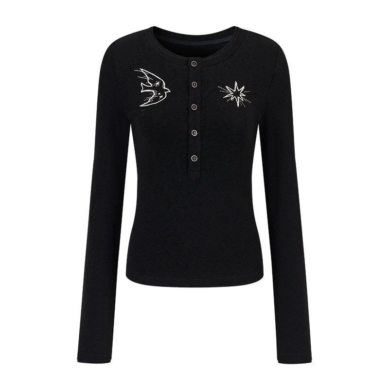 Feather Shadow Stars Slim T-Shirt