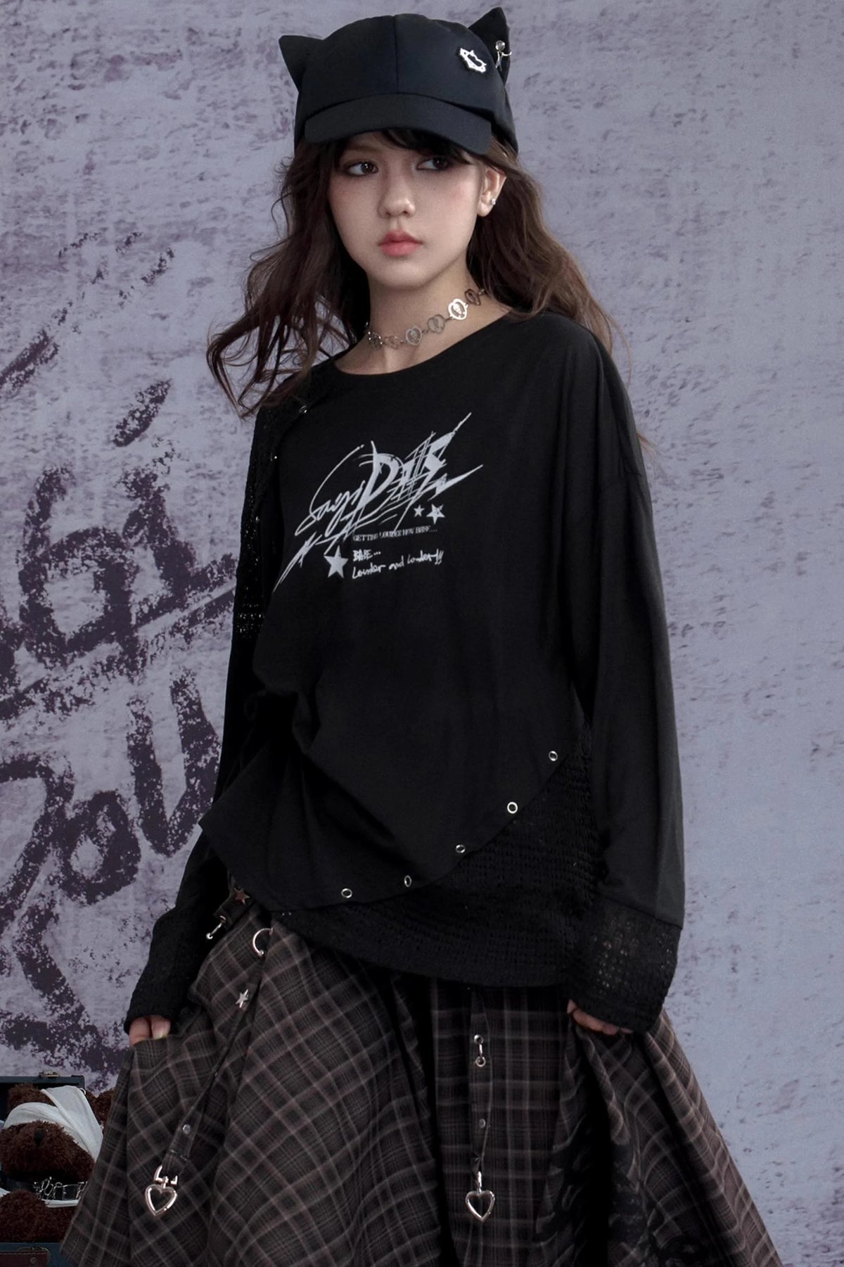 Fighting Spirit Knitted Long-Sleeved T-Shirt
