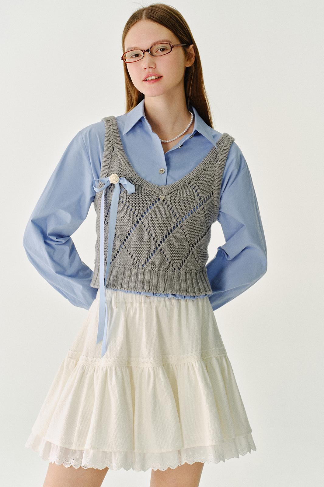 Filled Mochi Wool Knit Vest