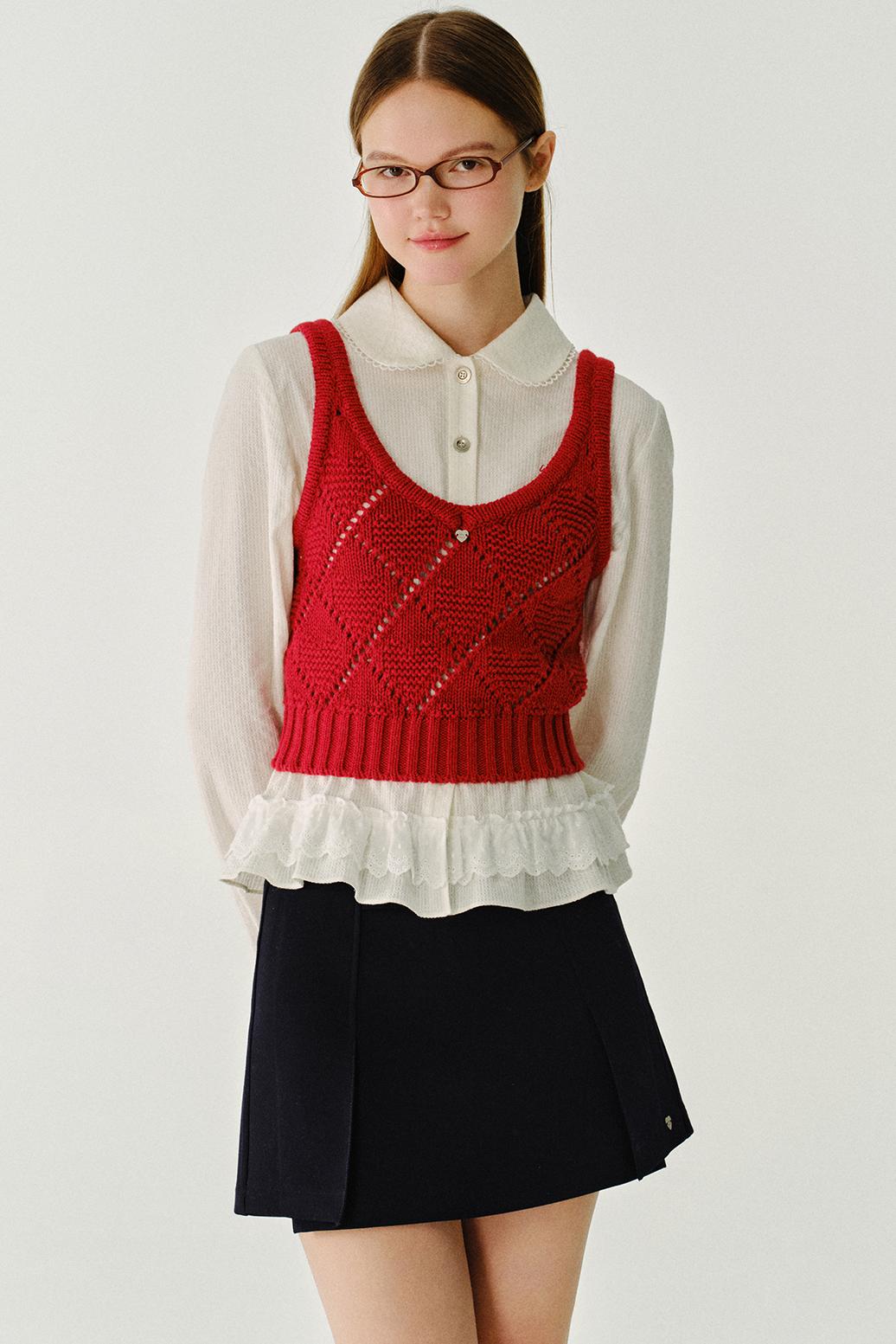 Filled Mochi Wool Knit Vest