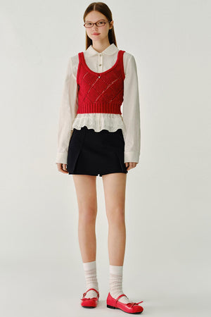 Filled Mochi Wool Knit Vest
