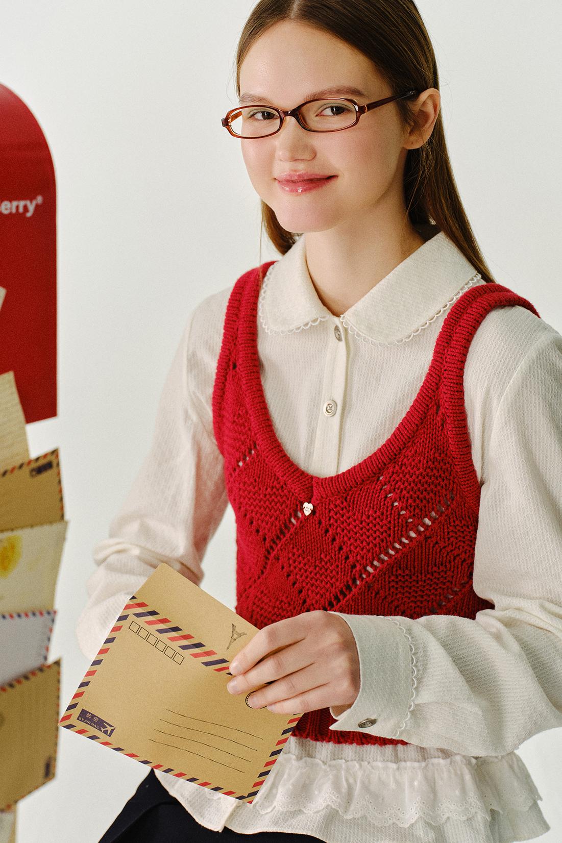 Filled Mochi Wool Knit Vest