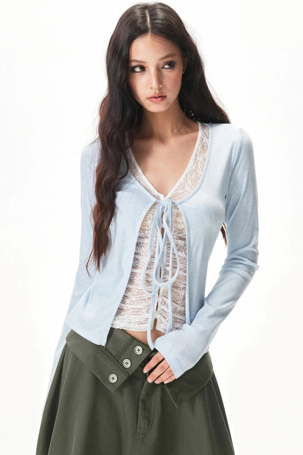 Fine Ribbed Knit Blouse