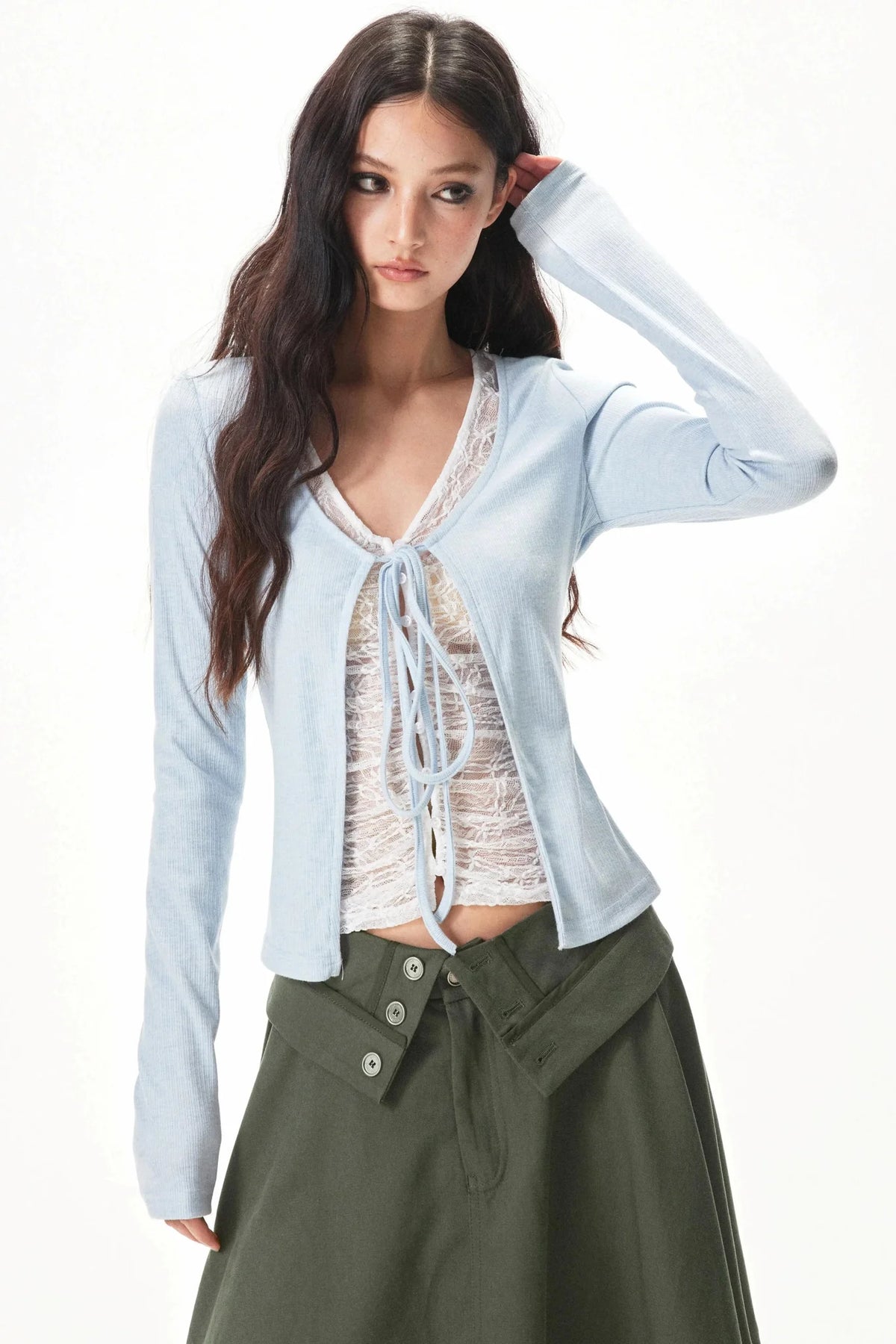 Fine Ribbed Knit Blouse