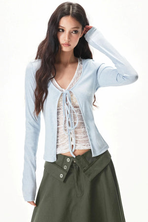 Fine Ribbed Knit Blouse