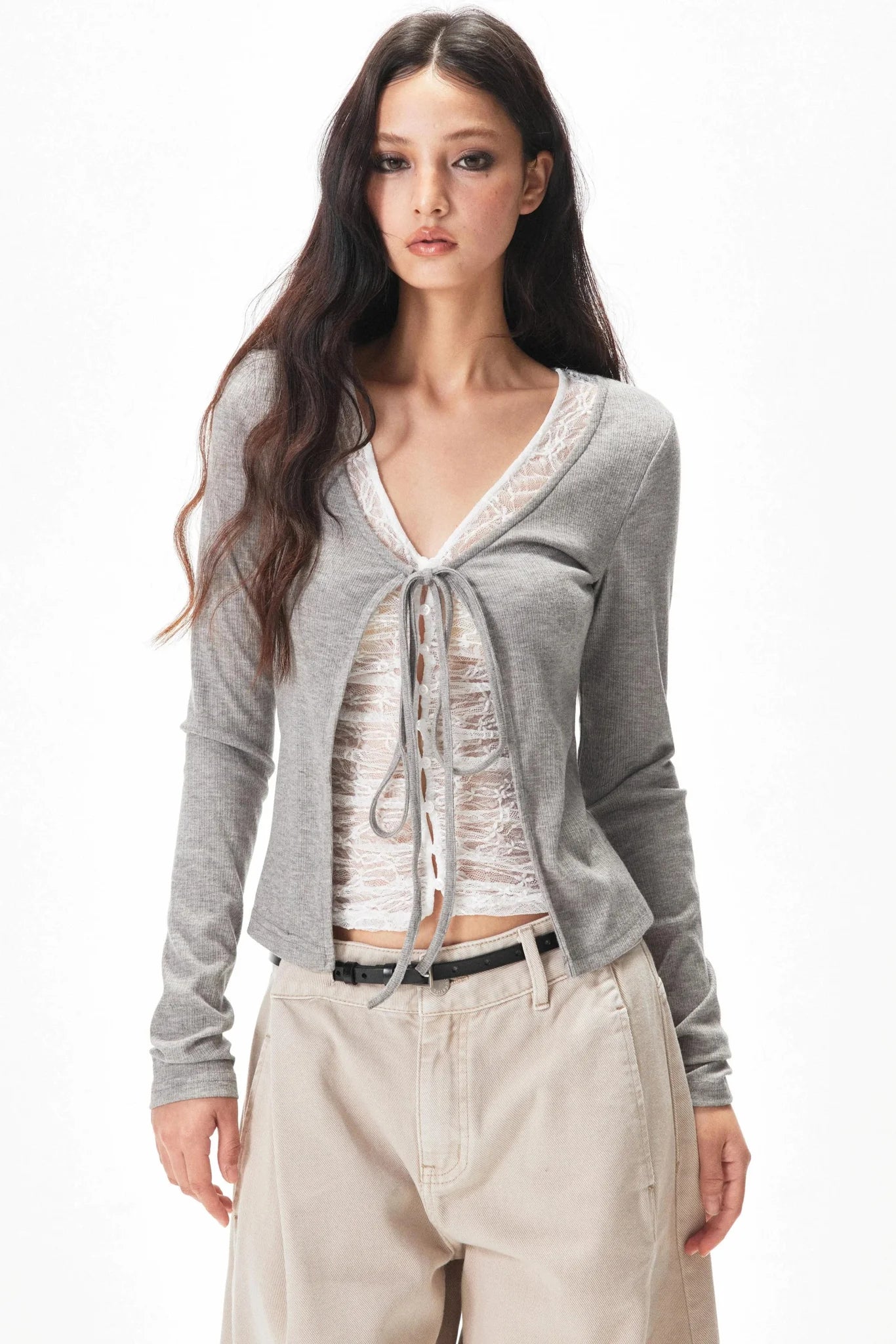 Fine Ribbed Knit Blouse