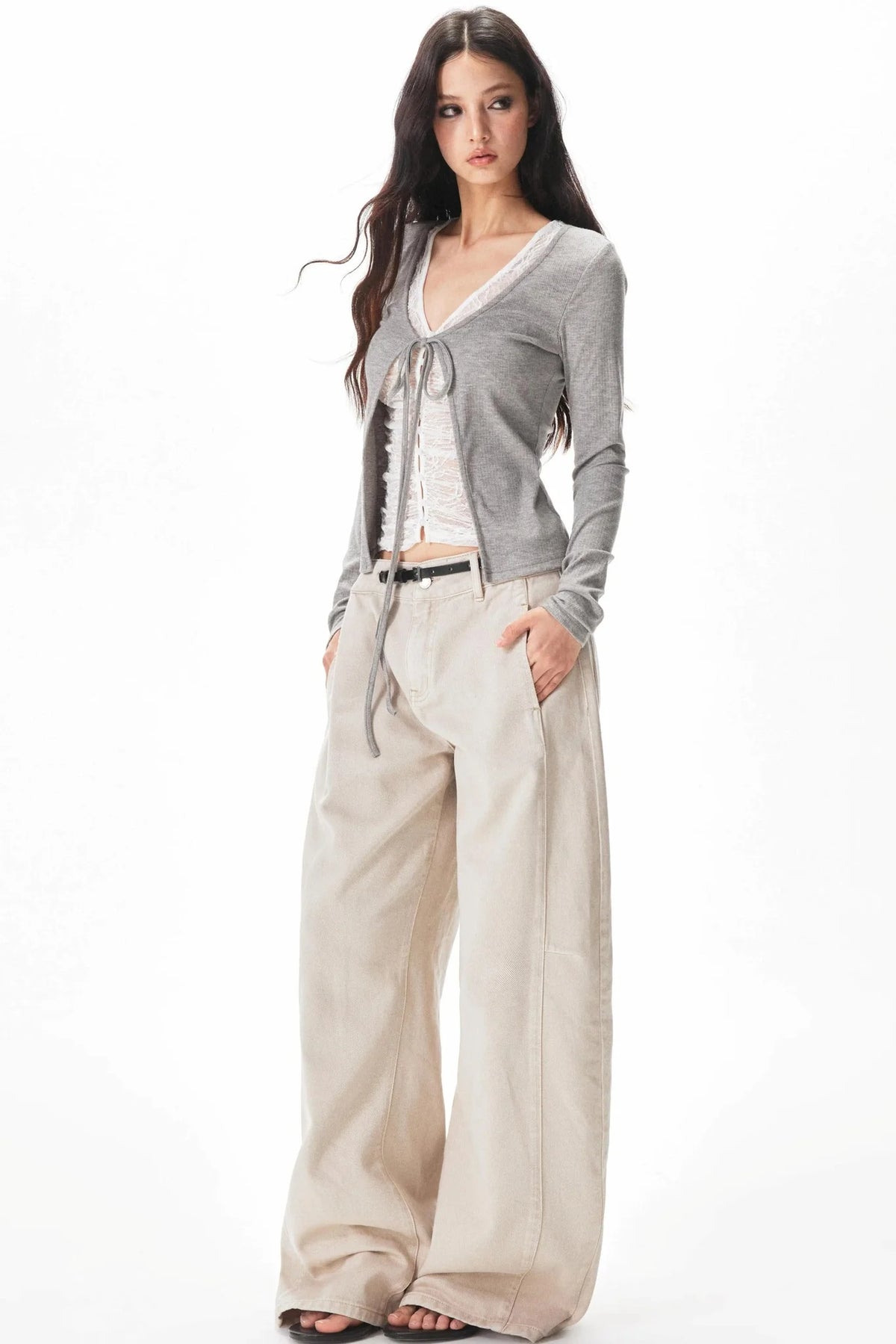 Fine Ribbed Knit Blouse