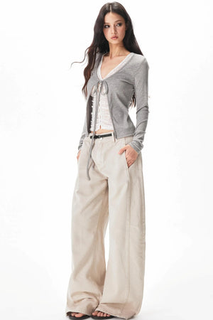 Fine Ribbed Knit Blouse