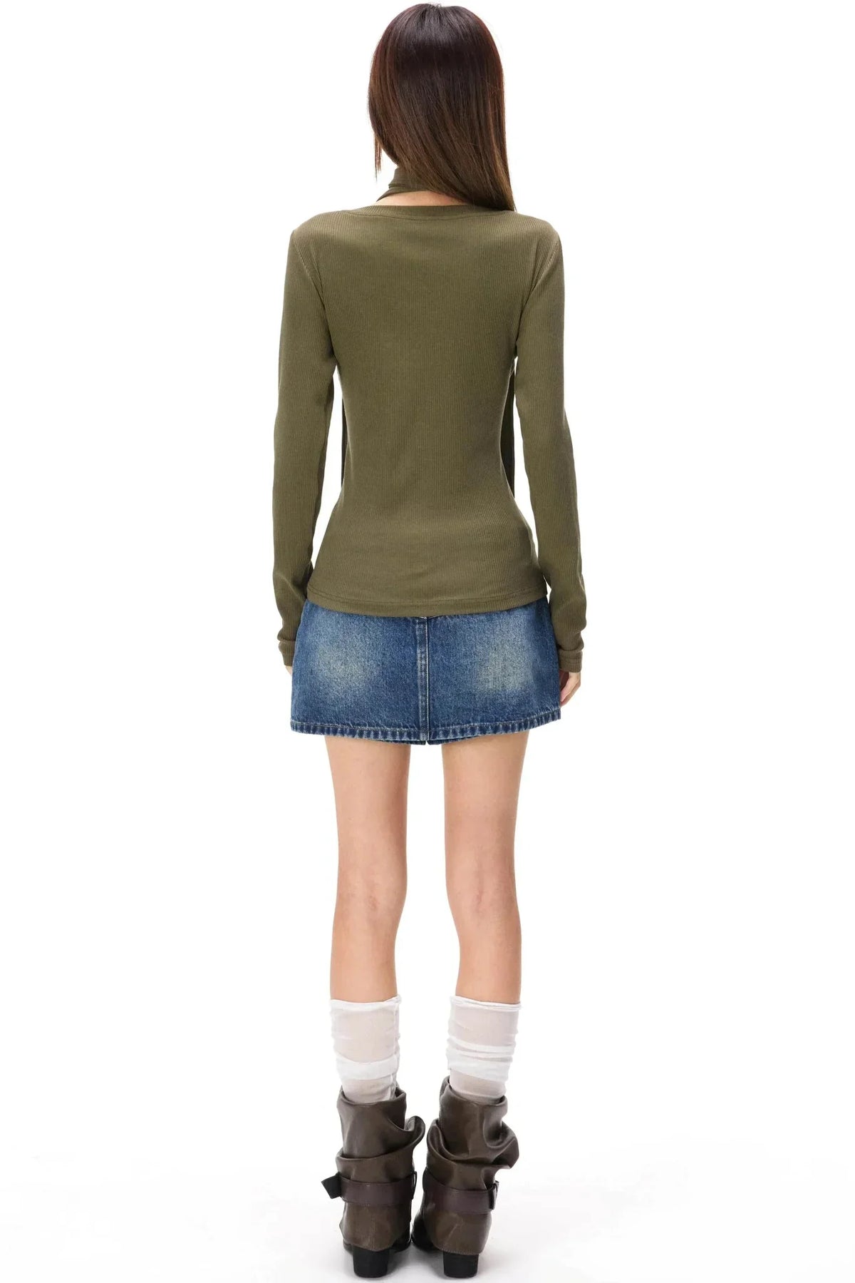 Fine Ribbed Knit Cardigan Top