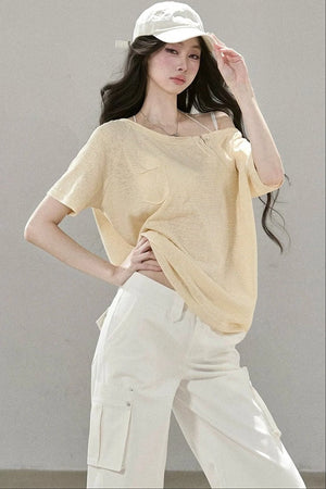 Fine Striped Double-Layered Top