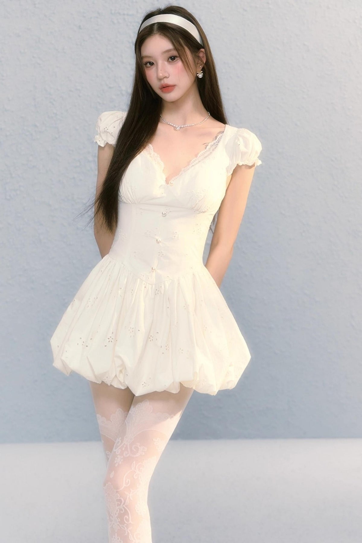 First Love Pure Waist Little White Summer Dress